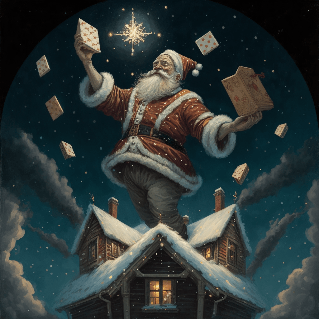el.pablazo_Santa_Claus_as_a_tarot_card_juggling_in_the_roof_of__39ed2448-fe35-4a22-9494-0fa2a5de66c9.png